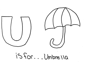 Letter U coloring page